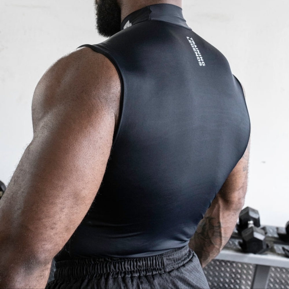 Black Sleeveless Athletic Top By MEAT - Picture 2 of 7